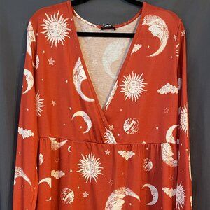 Orange knit celestial dress